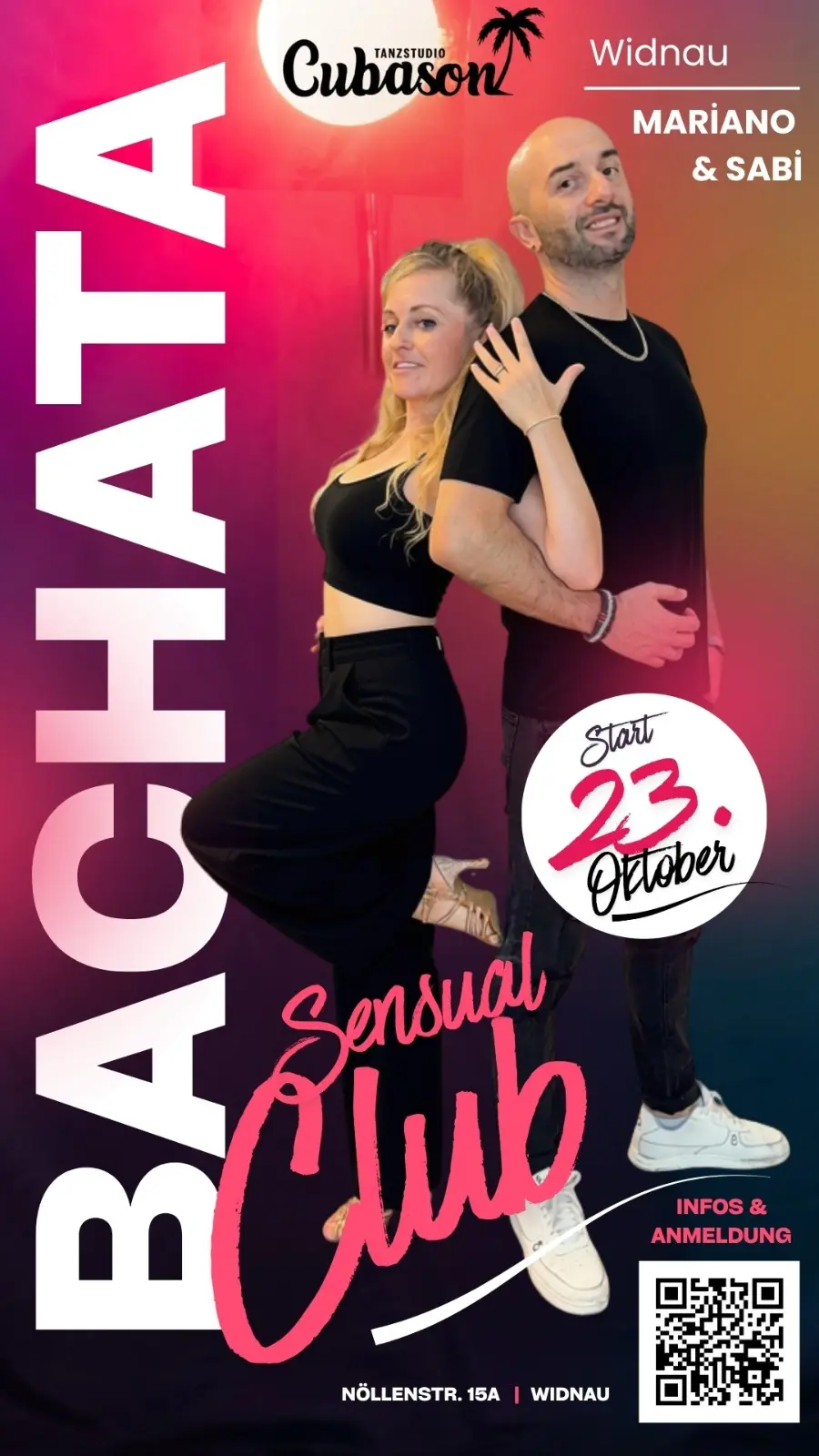 Bachata Sensual Club Flyer – Cubason Widnau, Start 23. Oktober